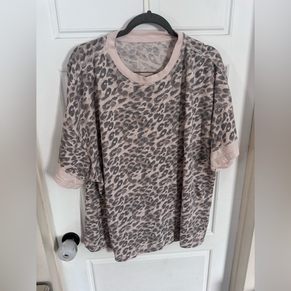 aerie Tops - Aerie beige and grey Leopard Print Short Sleeve Tee